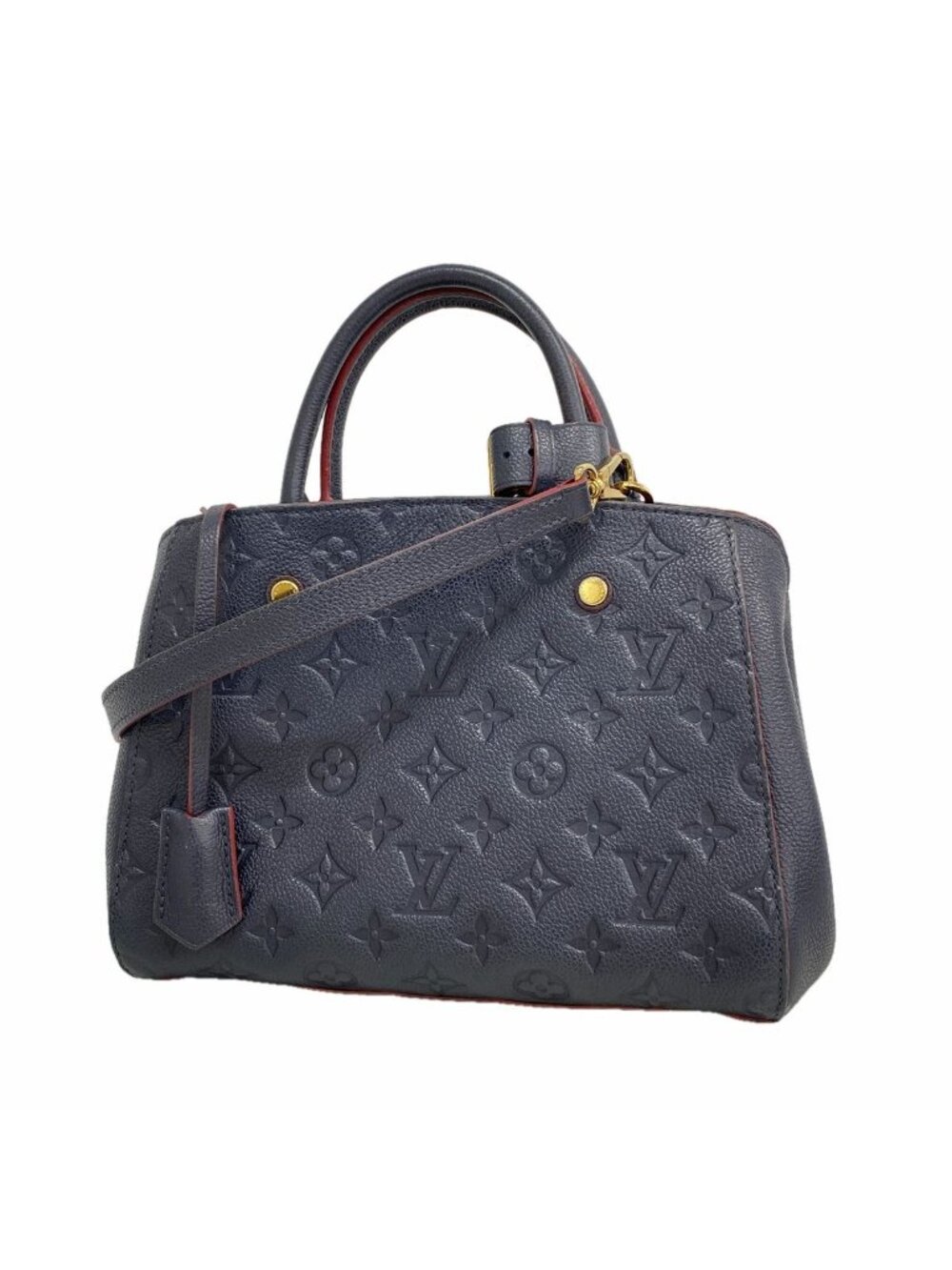 Louis Vuitton Handbag Monogram Empreinte Montaigne BB Marine Rouge 2-Way Bag